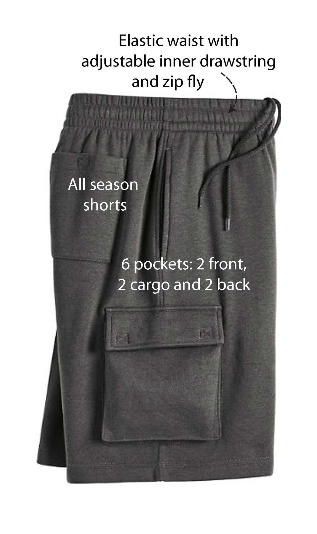 Men's Fleece Cargo Shorts