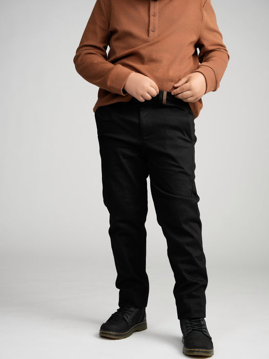 Youth Cinnamon Cuffed Polo (Long Sleeve)