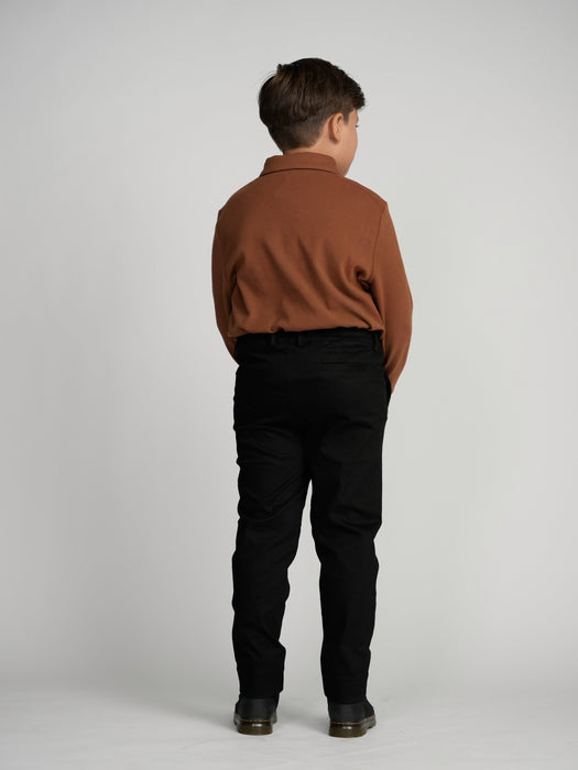 Youth Cinnamon Cuffed Polo (Long Sleeve)