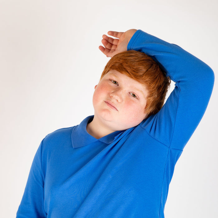 Youth Boy's Cobalt Collar Top (Long Sleeve)