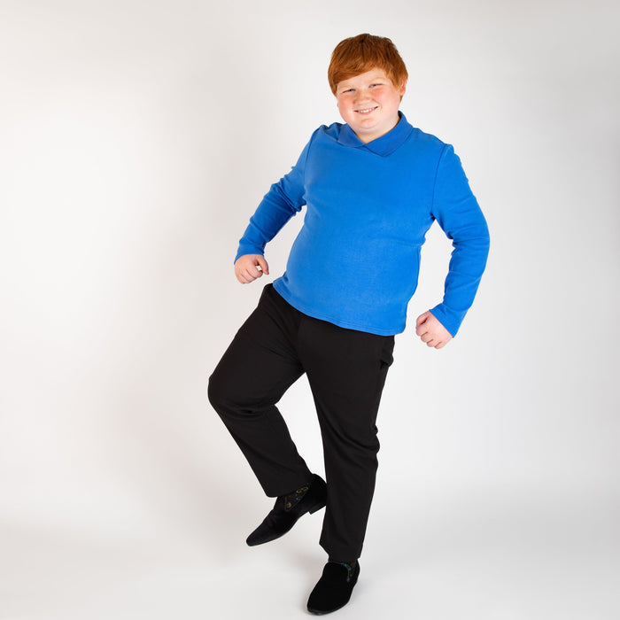 Youth Boy's Cobalt Collar Top (Long Sleeve)