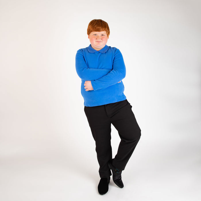 Youth Boy's Cobalt Collar Top (Long Sleeve)