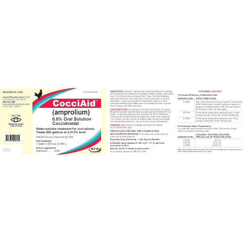 Aurora CocciAid 9.6% Amprolium Liquid Concentrate 1 Gallon