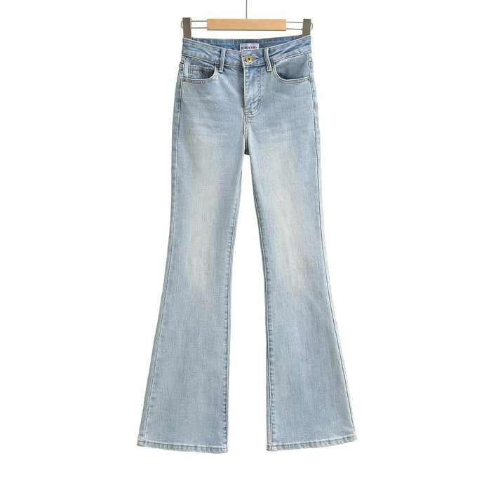 Women's High Waist Slim Fit Wide Leg Jeans