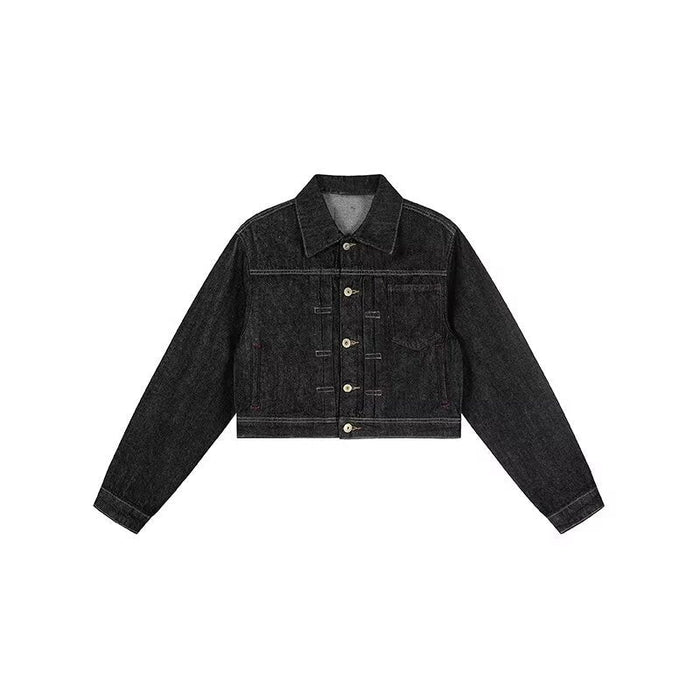 Distressed Denim Set, Cropped Jacket & Baggy Jeans, for Women