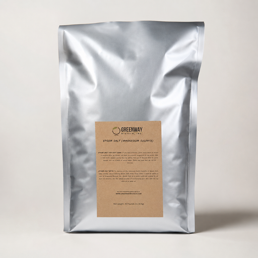 Bag of USP-grade Epsom Salt (magnesium sulfate) for bath, foot soak, and garden use