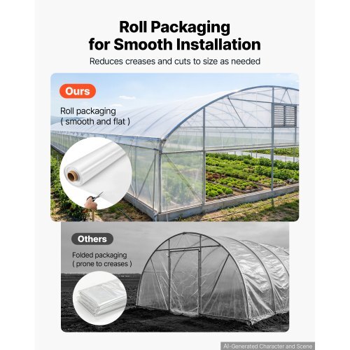 VEVOR 6 Mil Clear Greenhouse Plastic Sheeting (12 x 100 ft)