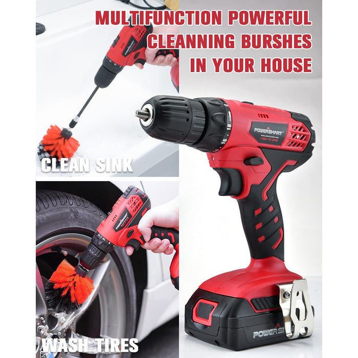 20V Cordless Drill Driver w/ Brushes, Battery & Charger Included