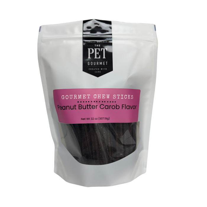 Peanut Butter Carob Gourmet Chew Sticks for Dogs – 2 lb Bag