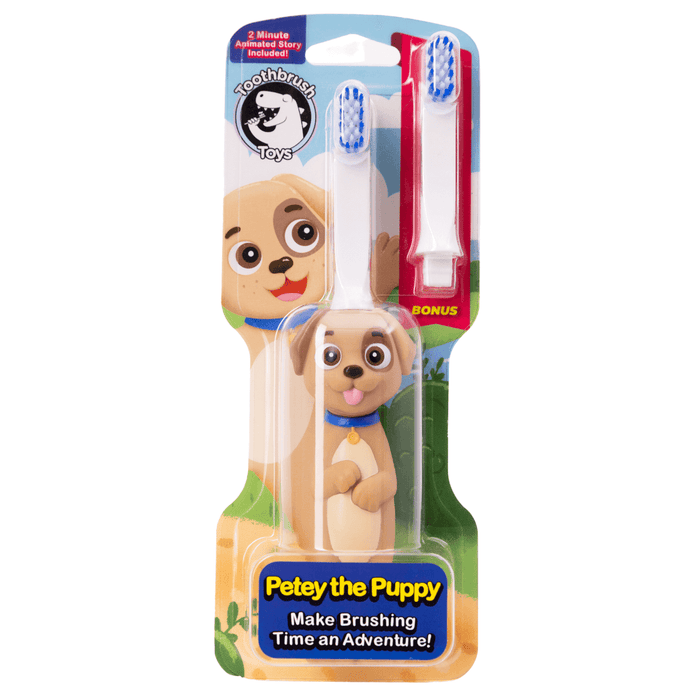 Petey the Puppy Toothbrush for Kids With Bonus Brush