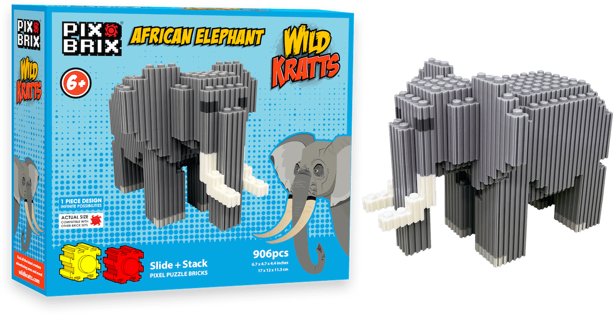 Pix Brix African Elephant - Wild Kratts