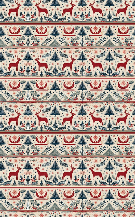 Folk Antlers Wrapping Paper
