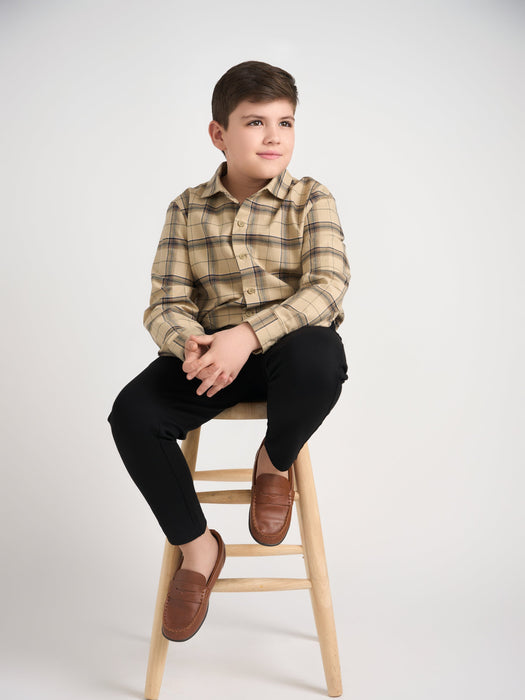 Youth Boys Plaid Button Down Shirt