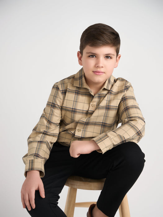 Youth Boys Plaid Button Down Shirt
