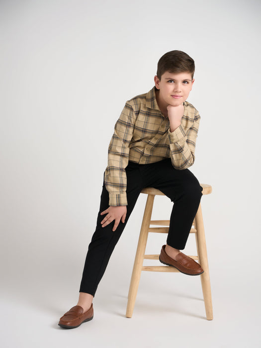 Youth Boys Plaid Button Down Shirt