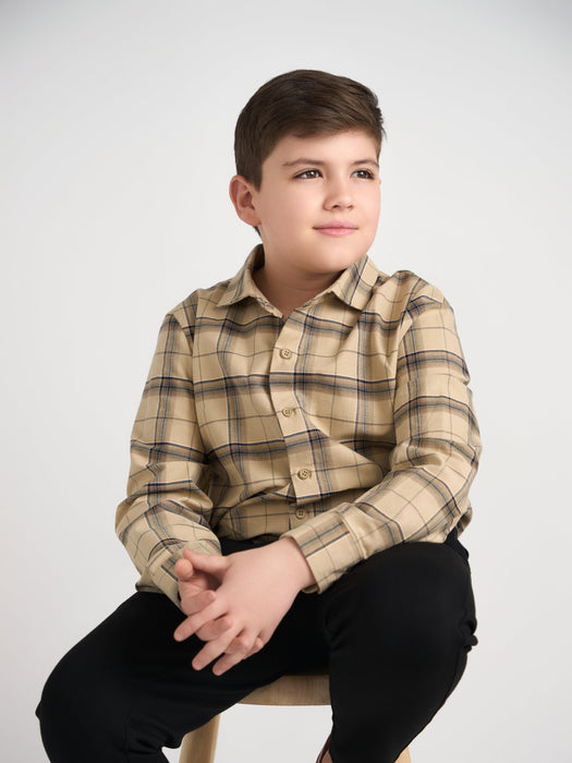 Youth Boys Plaid Button Down Shirt