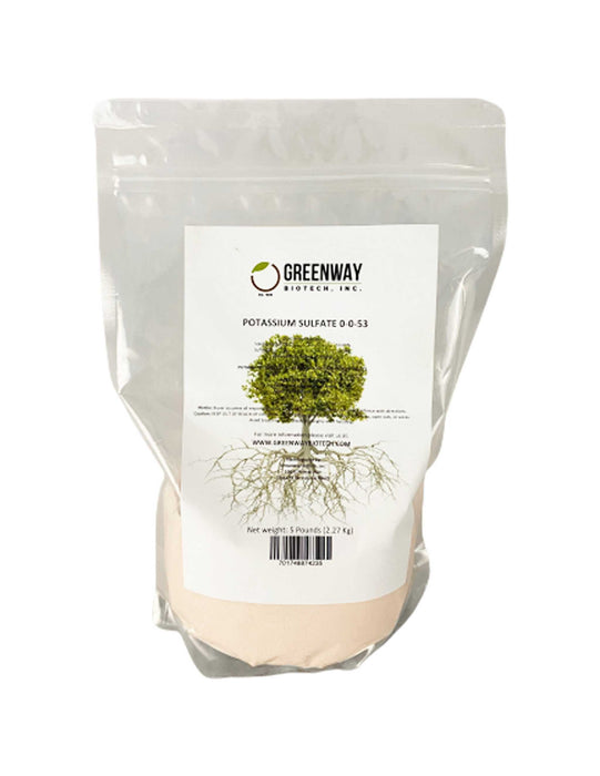 Potassium Sulfate Fertilizer 0-0-53 crystalline white powder for chloride-sensitive crops and hydroponics