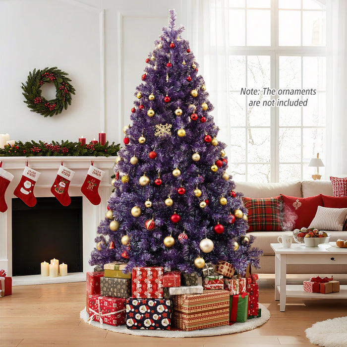 Pre-Lit Tinsel Christmas Tree with Lush Branch Tips and Warm White LED Lights