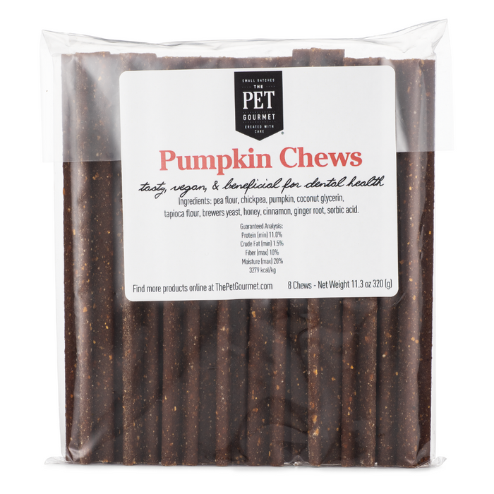 Pumpkin & Honey Gourmet Chew Sticks for Dogs – 8 Pack