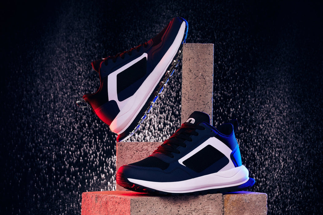 CALTO Q152 Lightweight Knitted Trainers Navy/Black