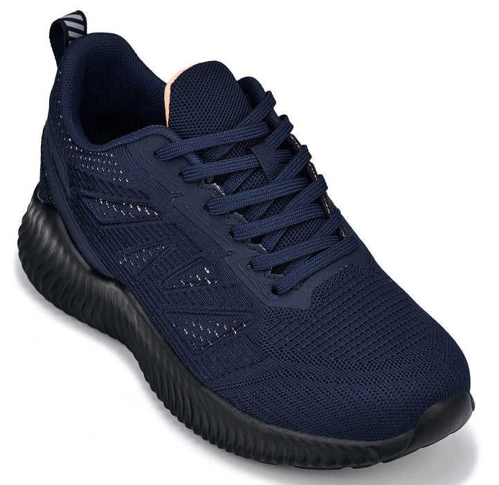 CALTO - 2.6 Inches Taller (Navy/Coral) - Lightweight Sporty Sneakers