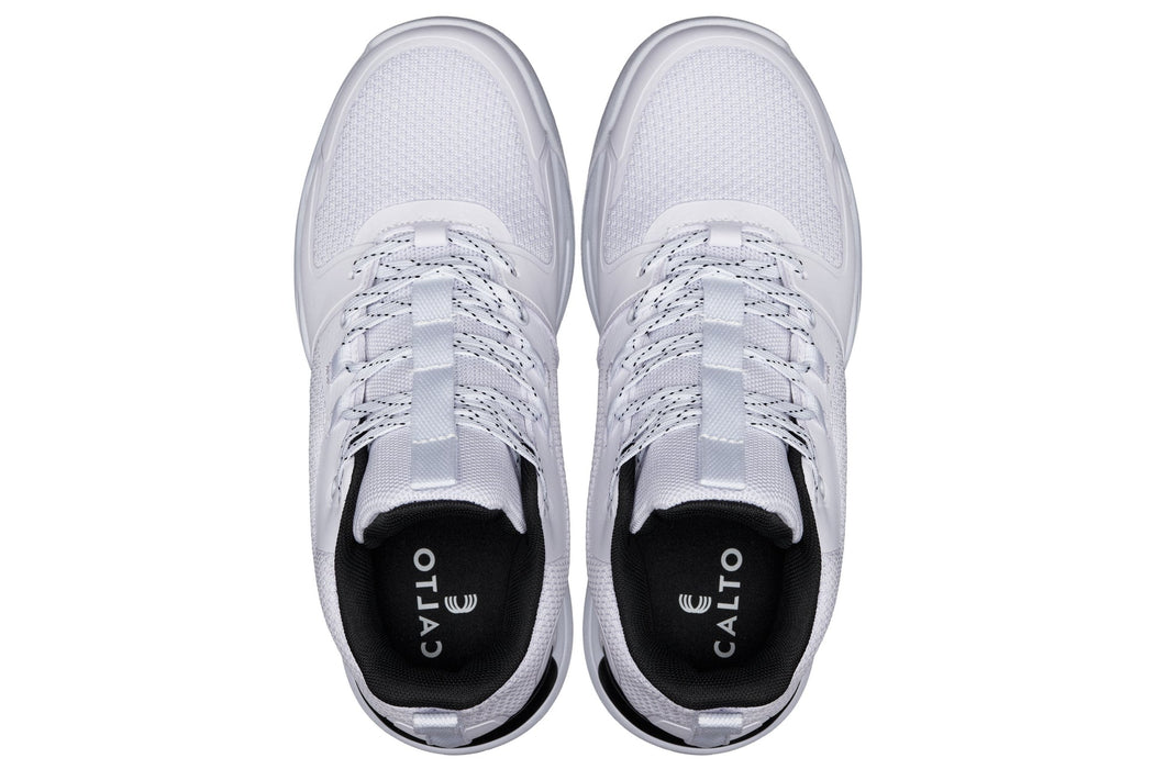 CALTO  3 Inches Taller (White/Black) - Basketball Sneakers