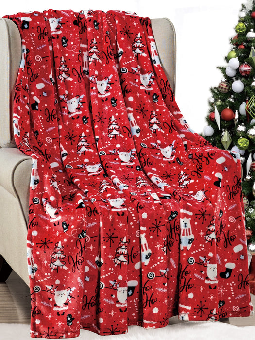 Decor & More Christmas Throw Blanket – Ultra-Soft 50"x60" Holiday Fleece