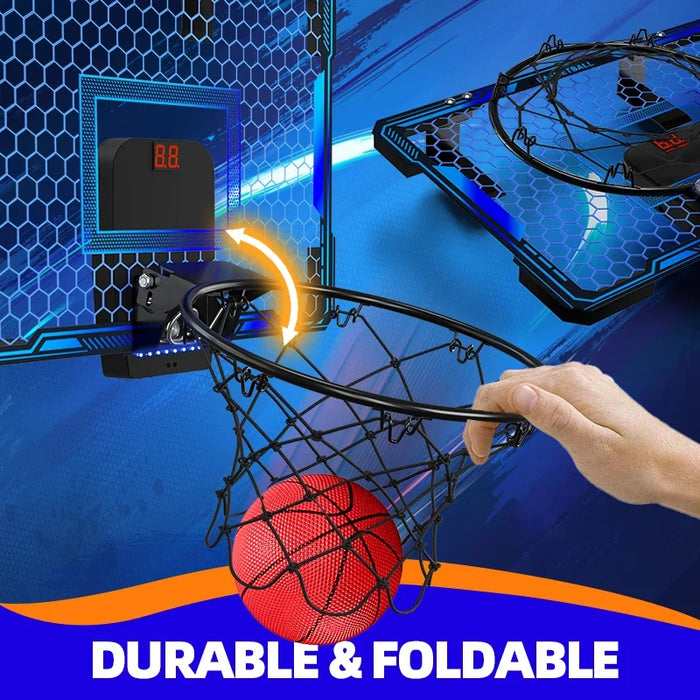 Wall-mounted Basketball Hoop Training Toy, with 7 LED Lights And Scoreboard