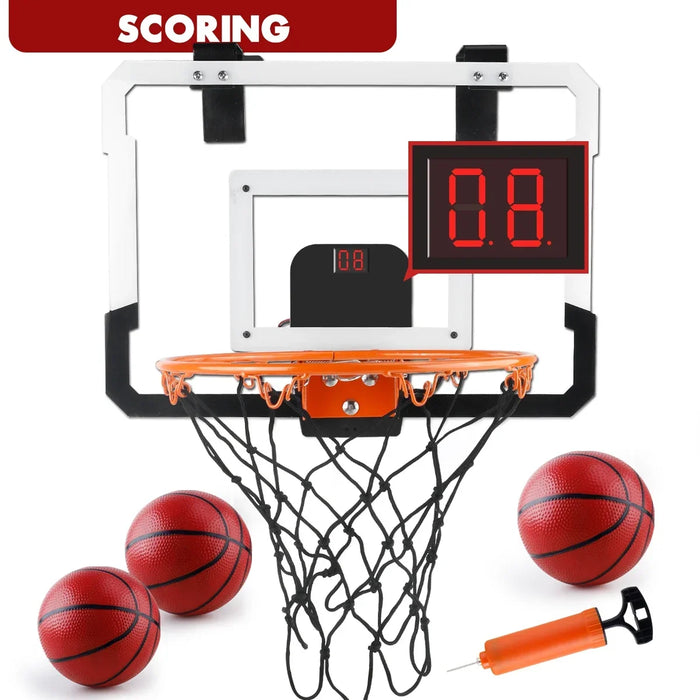 Indoor and Outdoor Mini Over-the-Door Basketball Goal with 3 Balls