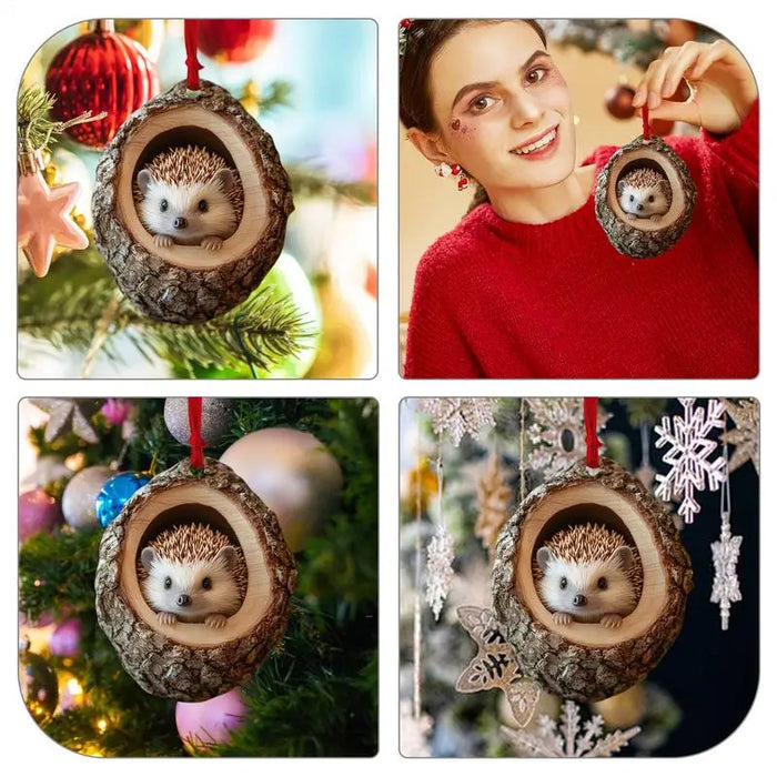 Charming 3D-Effect Animal Christmas Tree Ornaments (2D Flat Acrylic)