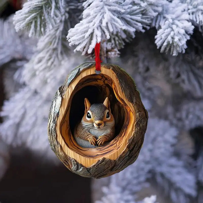 Charming 3D-Effect Animal Christmas Tree Ornaments (2D Flat Acrylic)