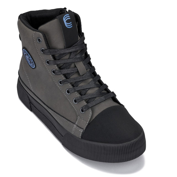 CALTO S3423 -Cap Toe High Top Zip-Up 2.4 Inches Taller (Grey) -  Sneaker Boots