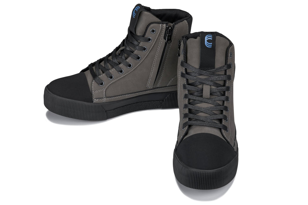 CALTO S3423 -Cap Toe High Top Zip-Up 2.4 Inches Taller (Grey) -  Sneaker Boots