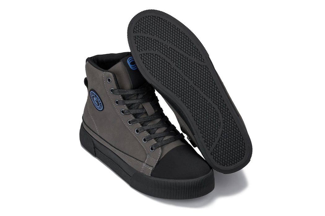 CALTO S3423 -Cap Toe High Top Zip-Up 2.4 Inches Taller (Grey) -  Sneaker Boots