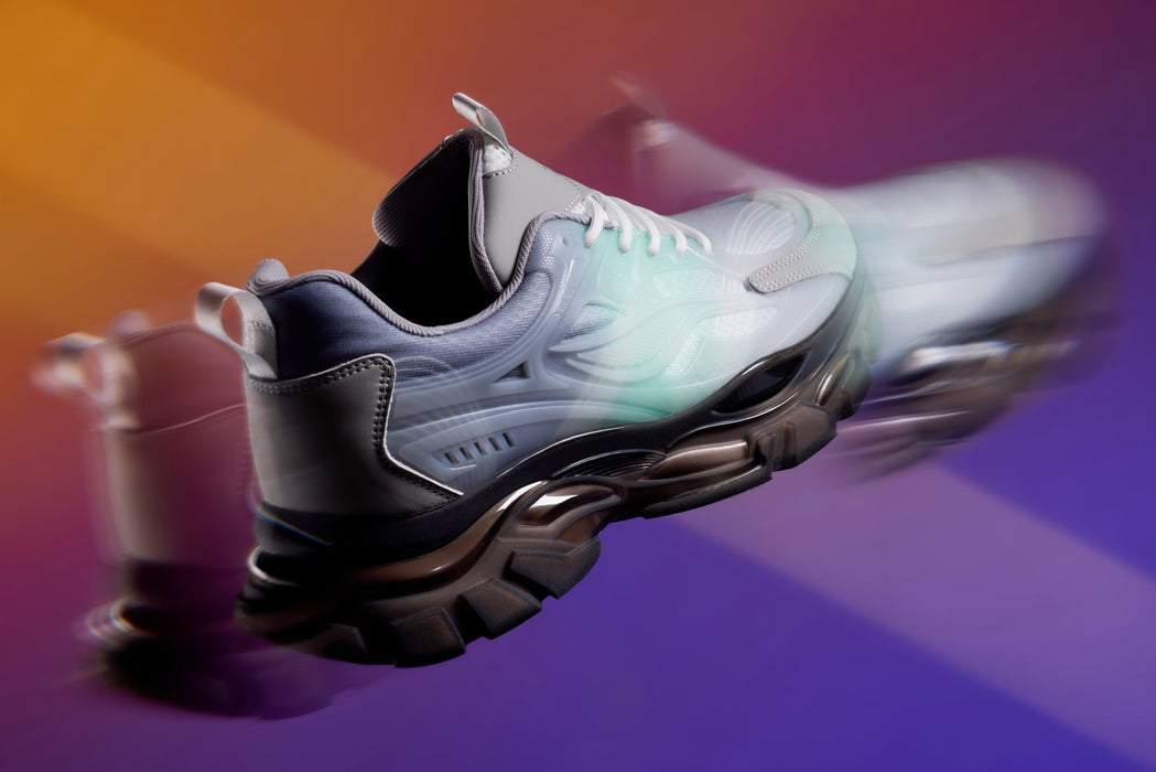 CALTO - S3863 - 2.6 Inches Taller (Green/Grey) - Chunky Sole Sporty Sneakers