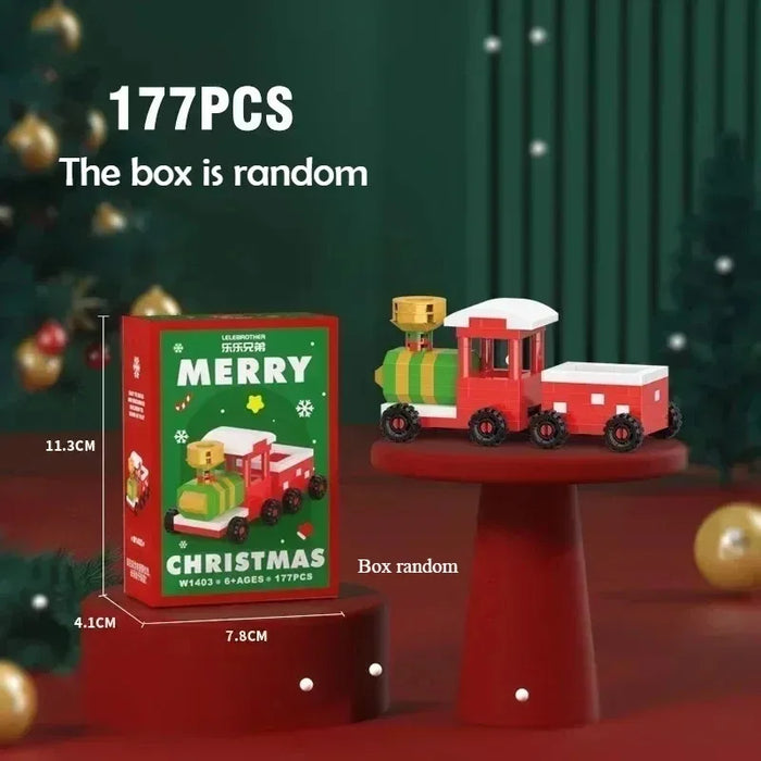 Christmas Micro Building Block Set | Santa and Reindeer Puzzle Toy