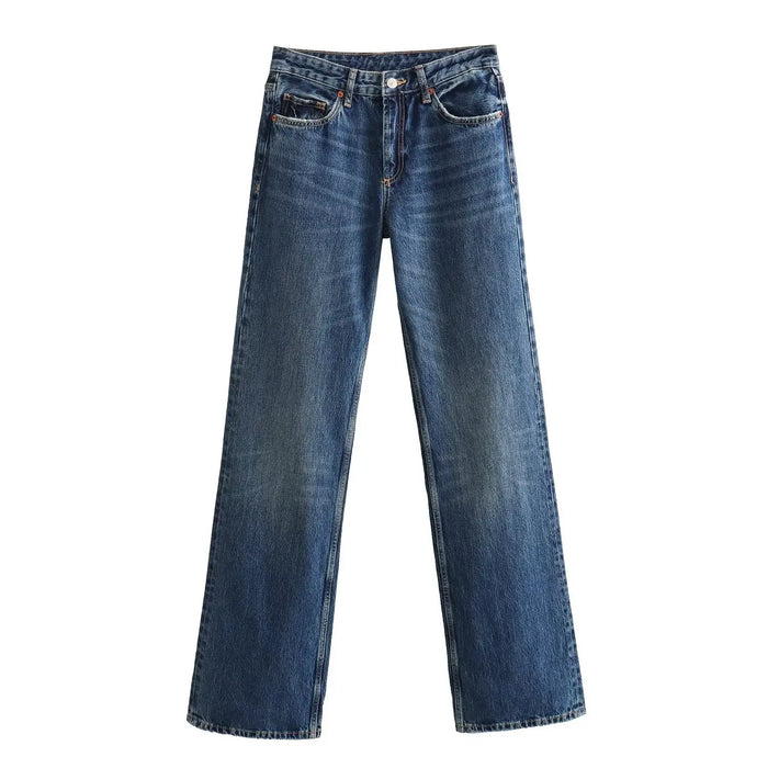 Women's High Waist Straight Leg Jeans