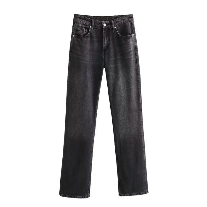 Women's High Waist Straight Leg Jeans