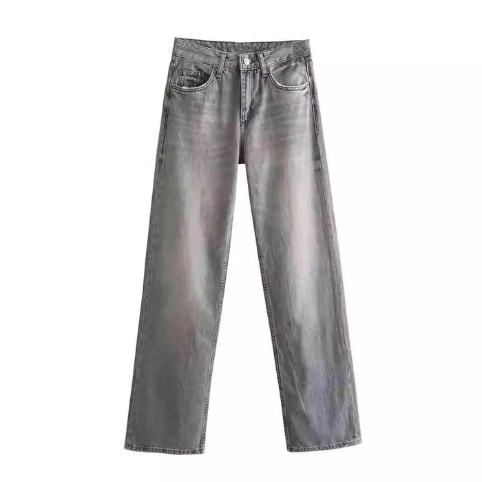 Women's High Waist Straight Leg Jeans