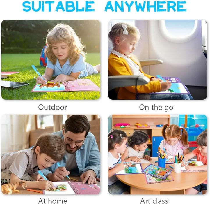 1PC Children Drawing Coloring Books Magic Water Drawing Book Reusable Water Drawing Book
