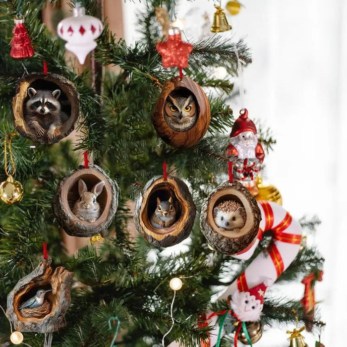 Charming 3D-Effect Animal Christmas Tree Ornaments (2D Flat Acrylic)