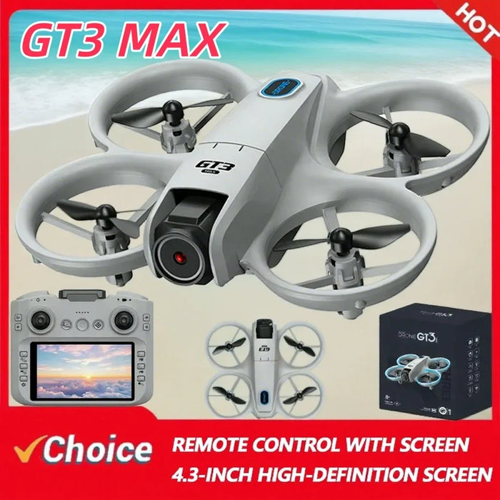 New GT3 MAX Drone 8K HD 4.3" Remote Control 360° Flip