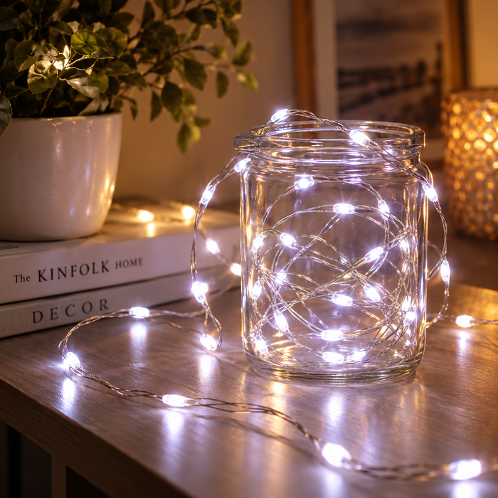 100 LED String Light Copper Wire - White | Perfect Holiday Decor