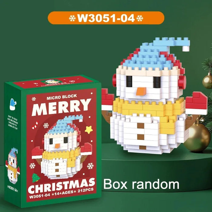Christmas Micro Building Block Set | Santa and Reindeer Puzzle Toy