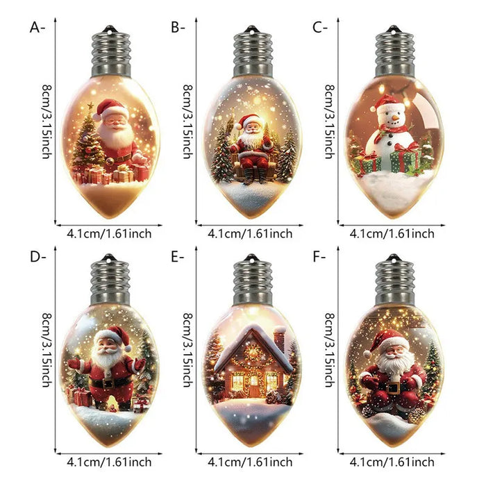 6 Pcs Wishing Bottle Christmas Tree Pendant Decorations