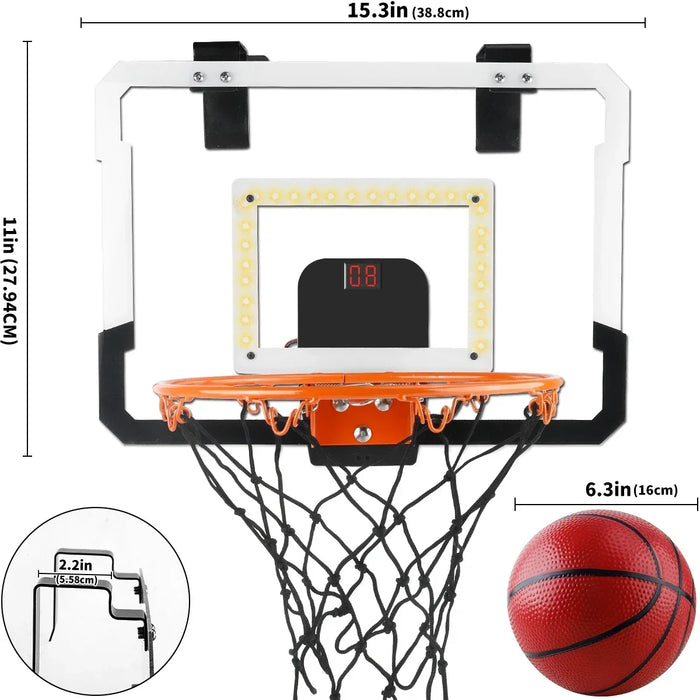 Indoor and Outdoor Mini Over-the-Door Basketball Goal with 3 Balls