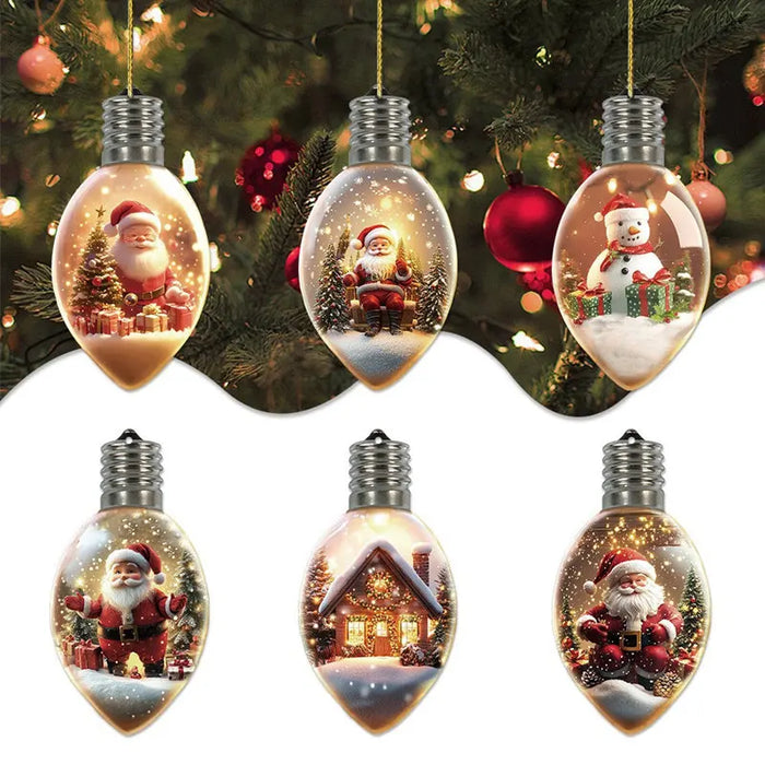 6 Pcs Wishing Bottle Christmas Tree Pendant Decorations