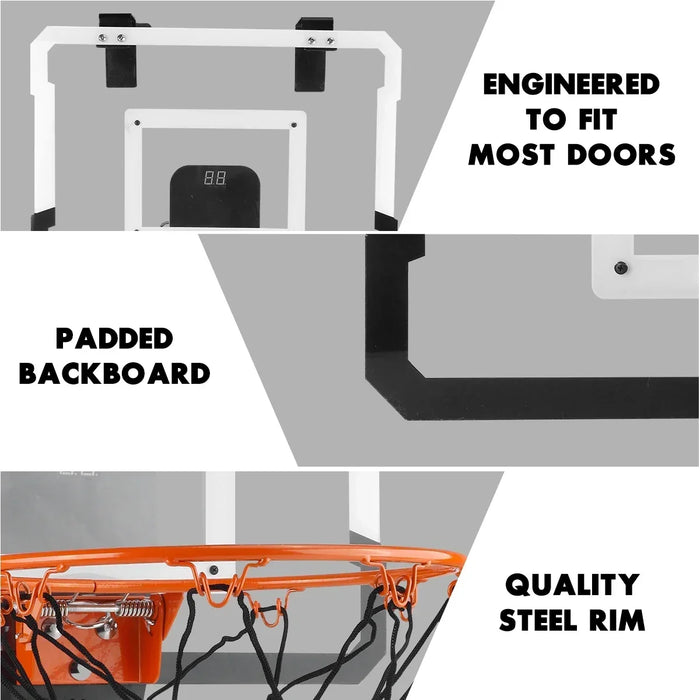 Indoor and Outdoor Mini Over-the-Door Basketball Goal with 3 Balls
