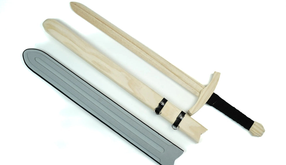 Wooden Toy Sword with EVA Foam Sparring Cover and Sheath | DIY Craft Project