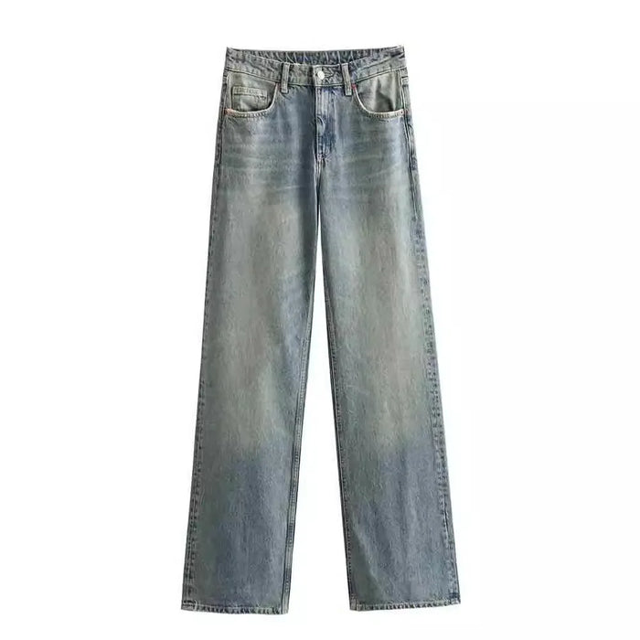 Women's High Waist Straight Leg Jeans